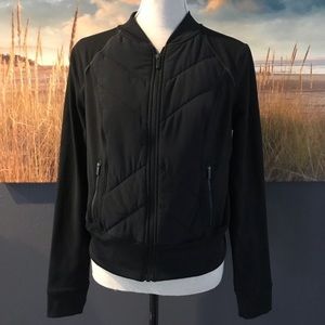 Zella Quilted Athletic Bomber Jacket, Size Large